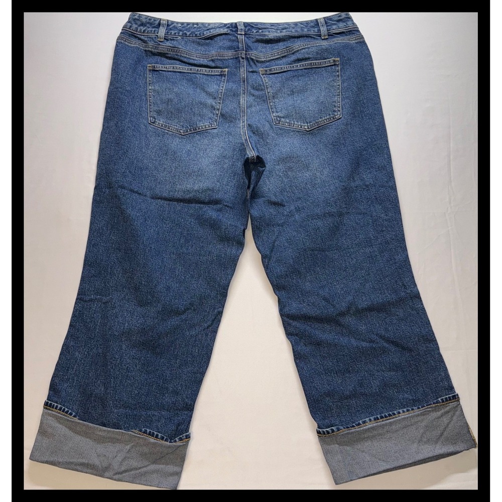 Talbots Straight Ankle‎ Cuff Jean Women 14W Blue Viola Wash Stretch Denim Casual - Picture 7 of 8